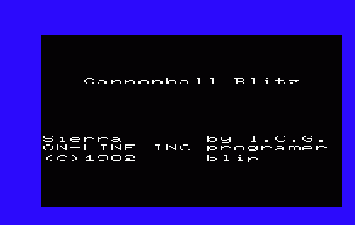 Blitz title screen for Vic-20